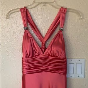 Coral Pink Satin Gown
